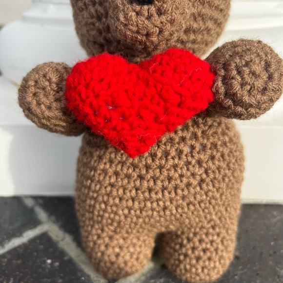 Hand Crocheted Honey the Valentine’s Day Bear Stuffed Animal Plushie! - Picture 11 of 13